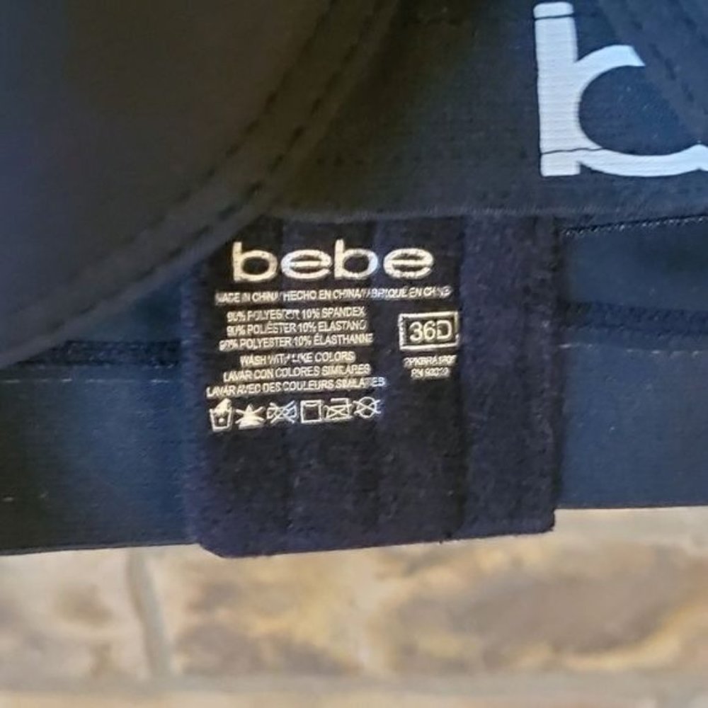 New bebe 2 padded pushup camo black pink bras - Picture 5 of 7